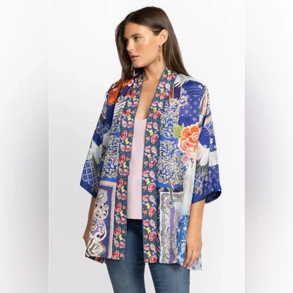 Johnny Was Narniay Kimono 100% Silk